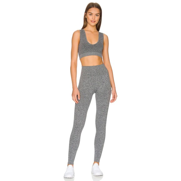 Spiritual Gangster Women's Love Sculpt Leggings - Heather Grey XS/S Seamless rib - Picture 1 of 9